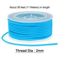 thumbnail image 2 of Unique Bargains Nylon Thread Twine Beading Cord 2mm Extra-Strong Braided Nylon Crafting String 11M/36 Feet, Bright Blue, 2 of 7
