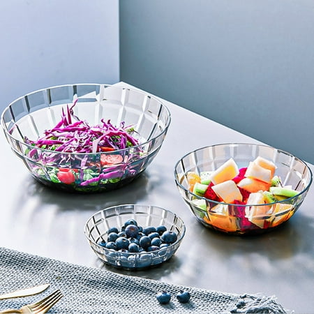 

Fairnull Salad Bowl Eco-friendly Large Capacity Plastic Snack Serving Salad Bowl for Home