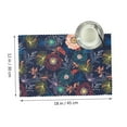 thumbnail image 2 of DouZhe Polyester Placemats Set of 4, Bohemian Flowers Sketch Pattern Heat Resistant Place Mats for Dining Table, 12" x 18", 2 of 7