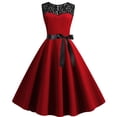 thumbnail image 1 of Kcodviy Robe d'Été Décontractée Unie Évasée Sans Manches Années 1950 pour Femme, Robe de Bal de Promo Fête, Robe pour Femmes d'Été en Dentelle Vintage, Robe Rétro Décontractée Courte pour Femme, Robe pour Femme, 1 of 8