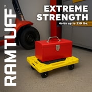Ramtuff 4 Pack Stackable Storage Container and 4 Pack Connectable Moving Dolly