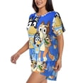 thumbnail image 2 of Lsque Bluey Women's Short-Sleeved Pajama Set - 2 Piece Soft and Lightweight Sleepwear Set-Large, 2 of 9