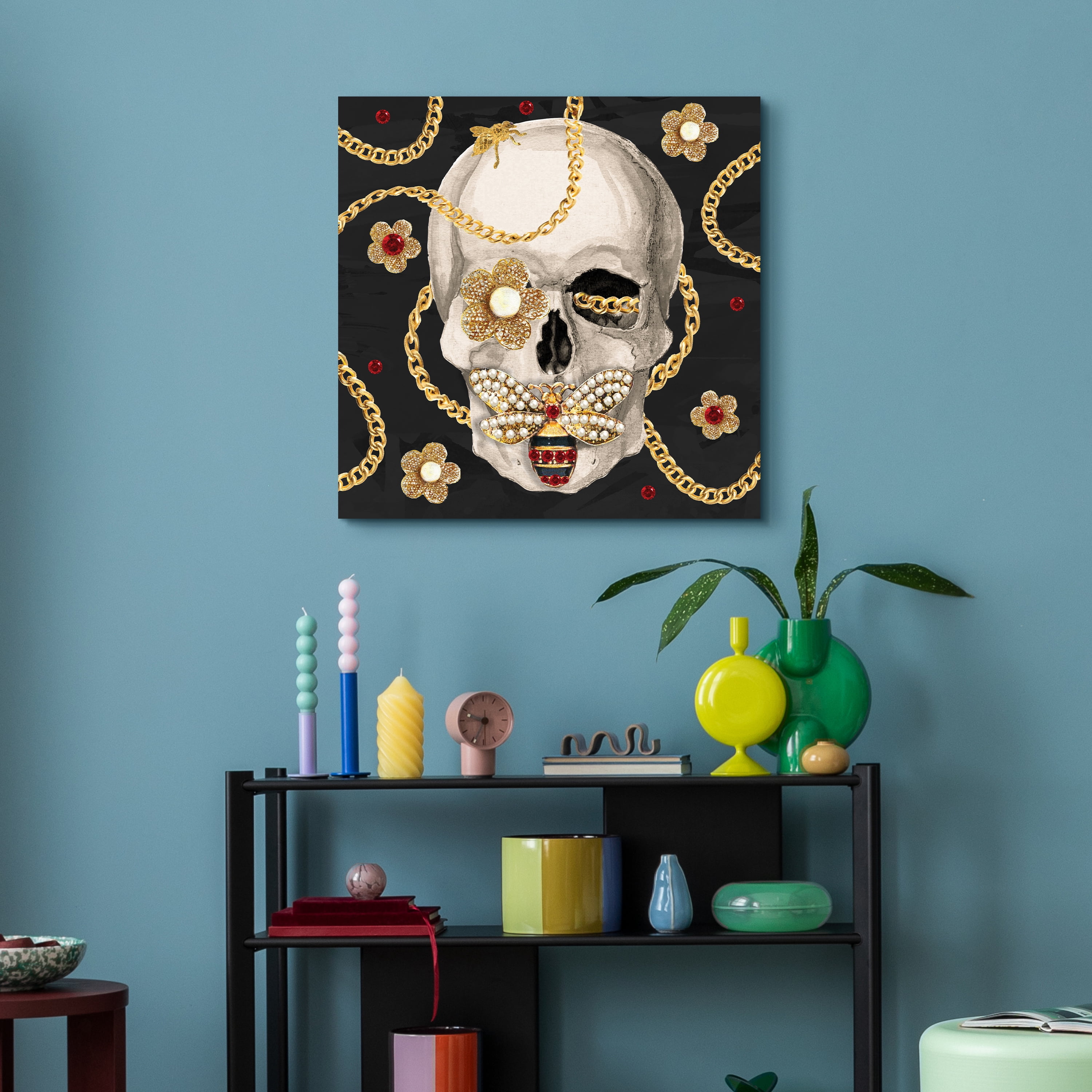 Empire Art Direct Gold Digger Frameless Free Floating Tempered Glass Panel Graphic Wall Art, 24" x 24" x 0.2", Ready to Hang