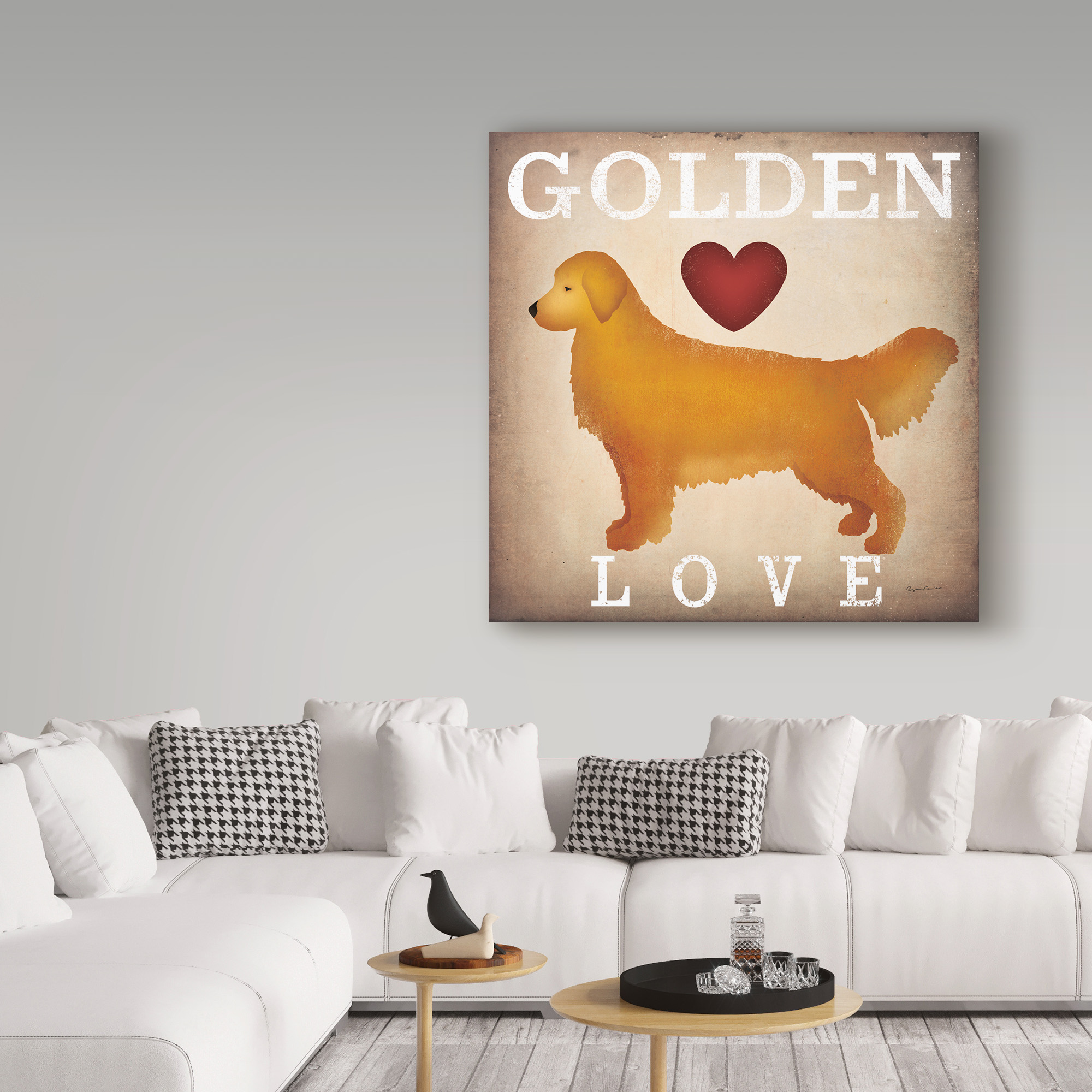 Trademark Fine Art 'Golden Dog Love I' Canvas Art by Ryan Fowler