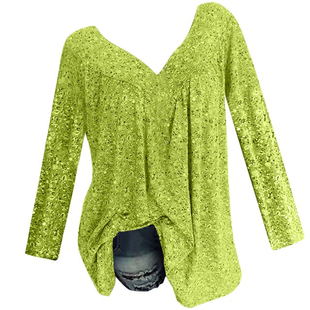 Vente de Liquidation Hauts Mignons pour Femmes Manches Longues Col Rond Hauts Décontractés Chandail Imprimé Lettres Mode Automne Blouse Légère Tendance Grande Taille C'est l'Automne Haut Jaune (Jaune, m)