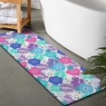 thumbnail image 2 of Pioneer Flower Floral Print Pattern Bathroom Rugs Mat, Non Slip Microfiber Bathroom Rug with Rubber Backing, Soft Mats for Bathroom Floor Tub Shower, 17"x47", 2 of 4