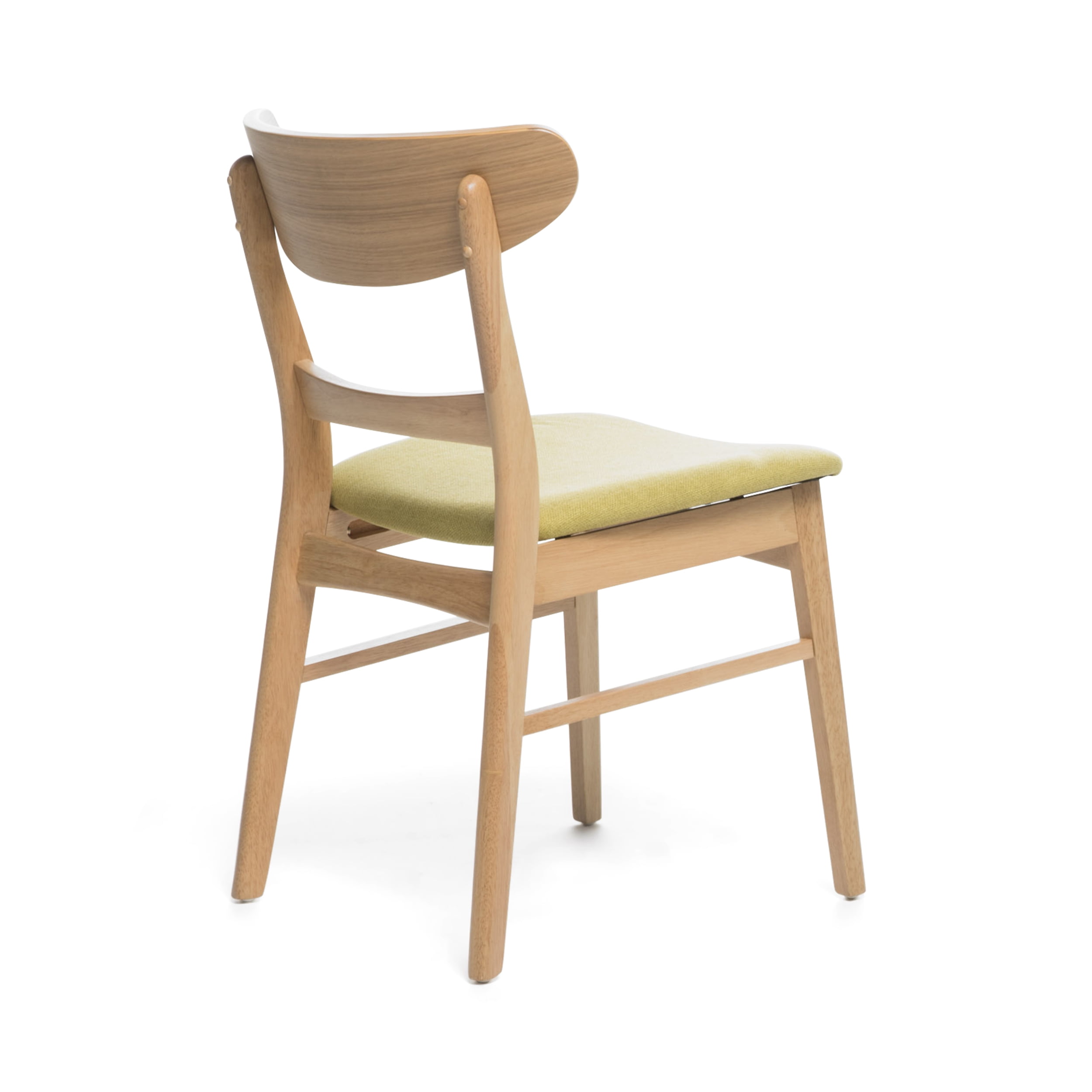 Noble House Lydia Mid-Century Modern Fabric Dining Chairs, Set of 2, Green Tea