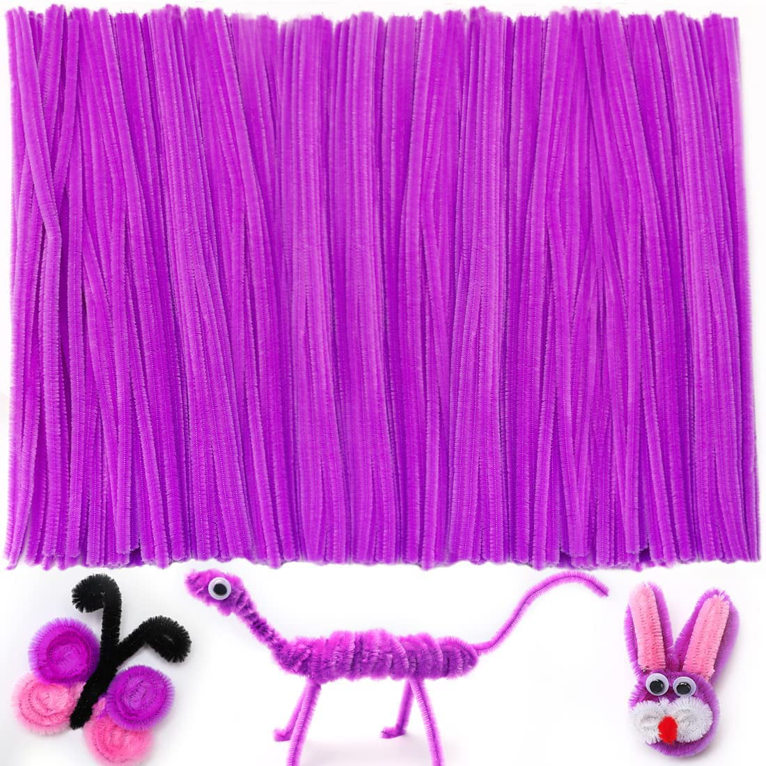 Baker Ross Red, Pinks & Purple Pipe Cleaners Value Pack (Pack of 200) Craft Supplies