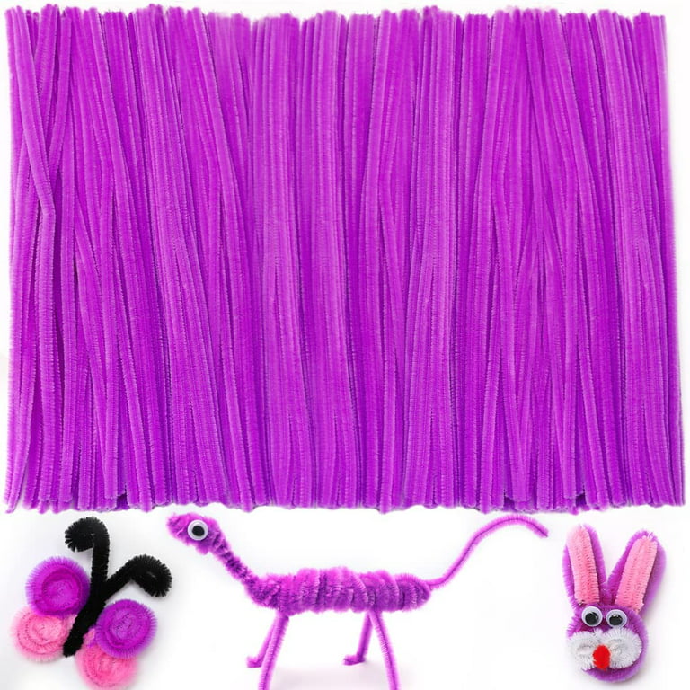 TOAOB 100pcs Pipe Cleaners Light Purple Pipe Cleaners Chenille Stems 6mm x  12 Inch Pipe Cleaners Craft Supplies for Art DIY Crafts Decorations