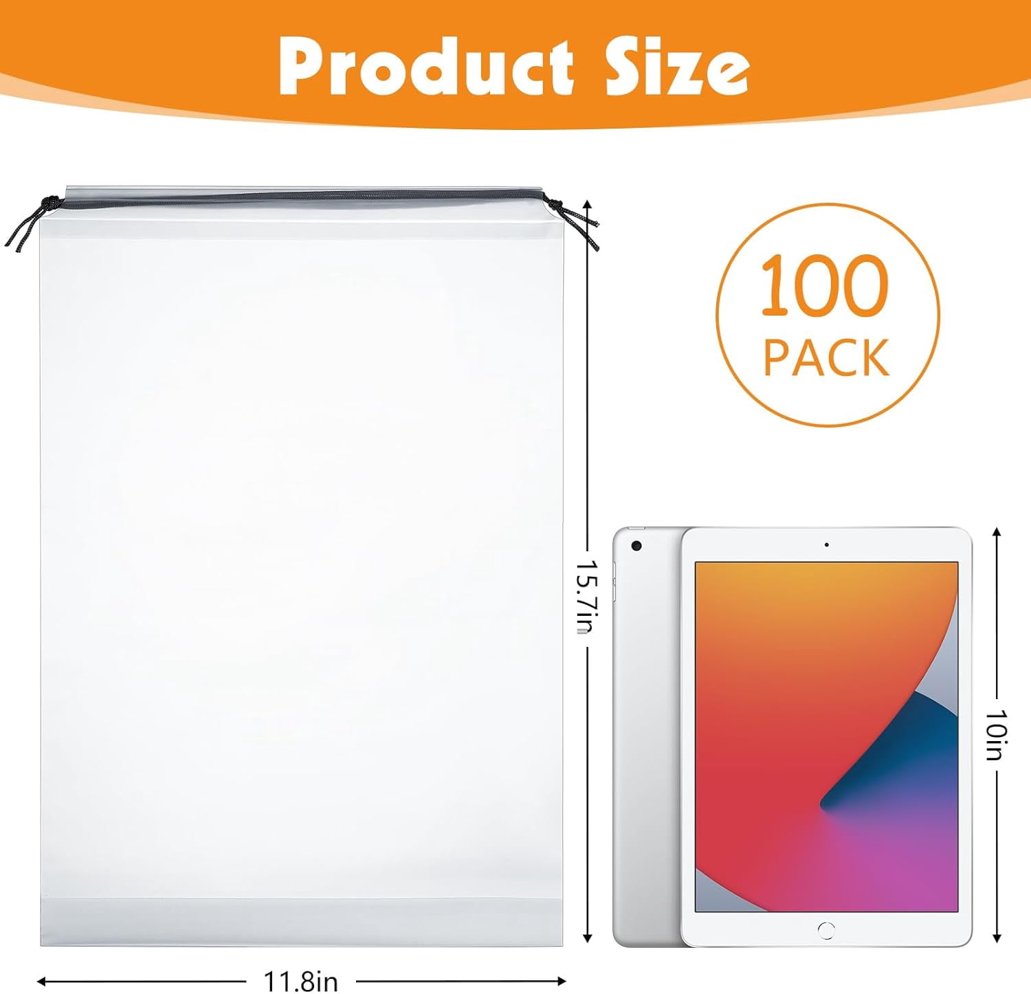100 Pack Shoe Bags for Travel, 15.7" x 11.8" Large Clear Travel Shoe Bag Vacation Essentials Cruise Essentials Portable Drawstring Packing for Men & Women