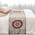 thumbnail image 2 of Red Vintage Rudder Bed Runner for King Size Bed, Nautical Navigation Wood Texture Soft Bedding Scarf Bedding Protector Slipcover Sofa Throw for Bedroom Hotel Guesthouse, 2 of 8