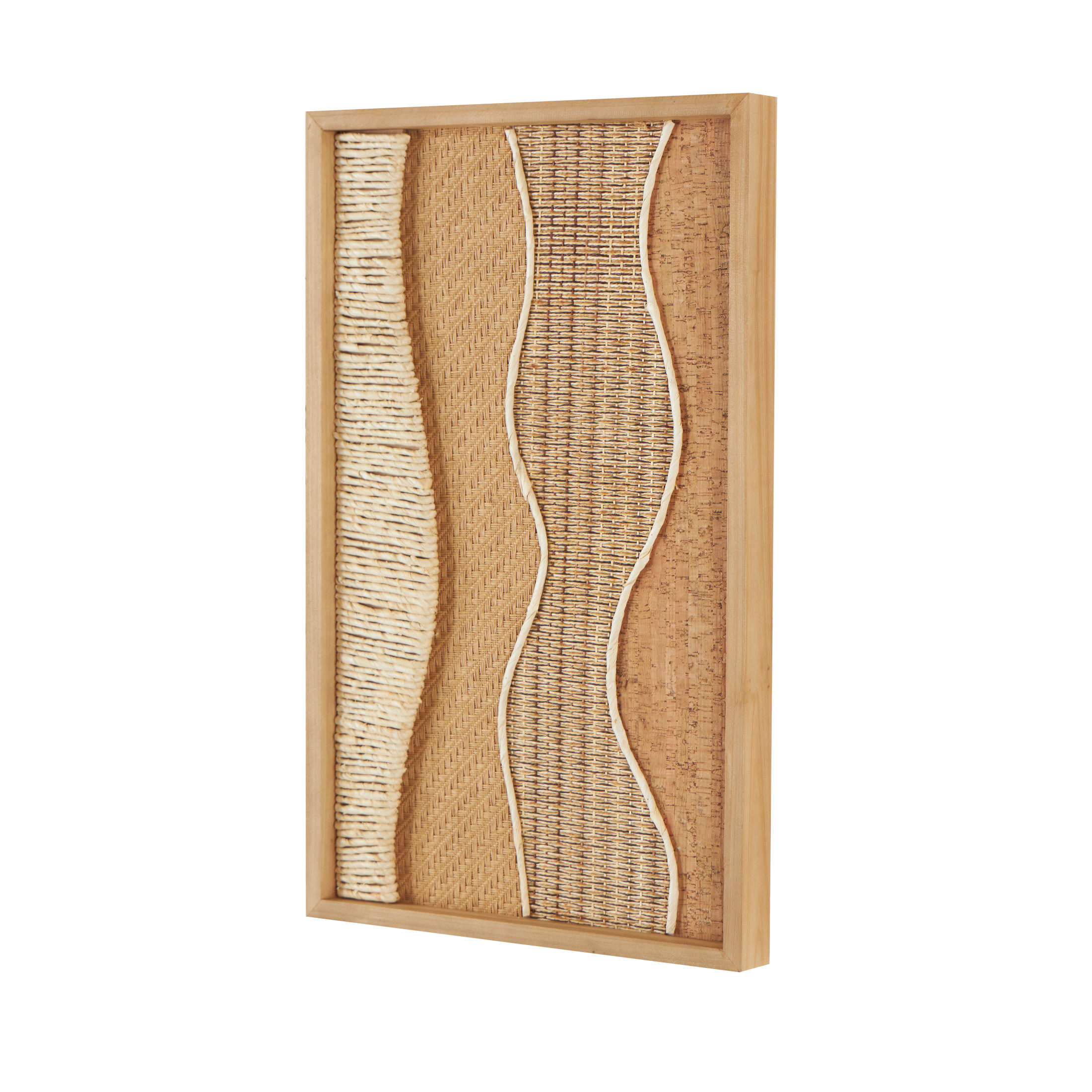 DecMode Brown Wood Handmade Mixed Media Abstract Wall Decor with Textures and Patterns