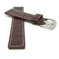 thumbnail image 2 of 26mm Leather Watch Band Strap, White Stitching, Stainless Steel Buckle, 2 of 7
