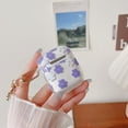 thumbnail image 5 of Compatible with AirPods 1/2 Clear Case,Cute Cartoon Flower Pattern Design with Floral Keychain, Soft TPU Protective Shockproof Case for AirPod 1&2 for Girls Women-Purple, 5 of 12