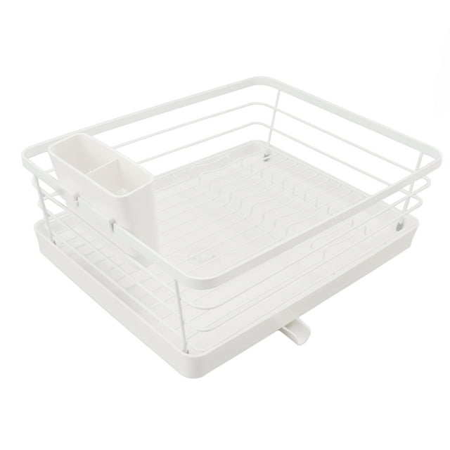 Dish Drying Racks, Modern Compact Full Size Dish Rack Space Saving Dish Drainers With Draining Tray Utensil Holder Multifunctional Dish Rack For Kitchen Home Restaurant