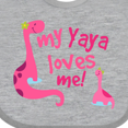 thumbnail image 4 of Inktastic My Yaya Loves Me Granddaughter Dinosaur Girls Baby Bib, 4 of 4