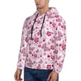 thumbnail image 3 of Pofeuu Flower Butterfly Print Mens Casual Hooded Collar Drawstring Hoodies Pullover Sweatshirts Casual Long Sleeve Shirts-4X-Large, 3 of 7