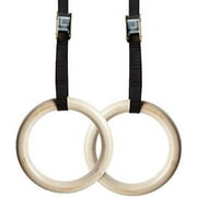 NEXPRO Wood Gymnastic Ring Olympic Strength Training Gym Rings Wooden
