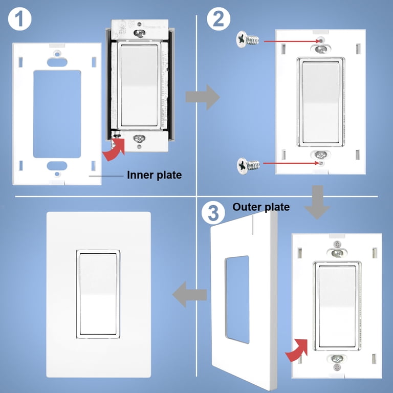 NEU 20-Pack Oversized Screwless Decorator Wall Plates – 5.5” X 3.5”, Glossy White, Child-Safe Unbreakable Polycarbonate