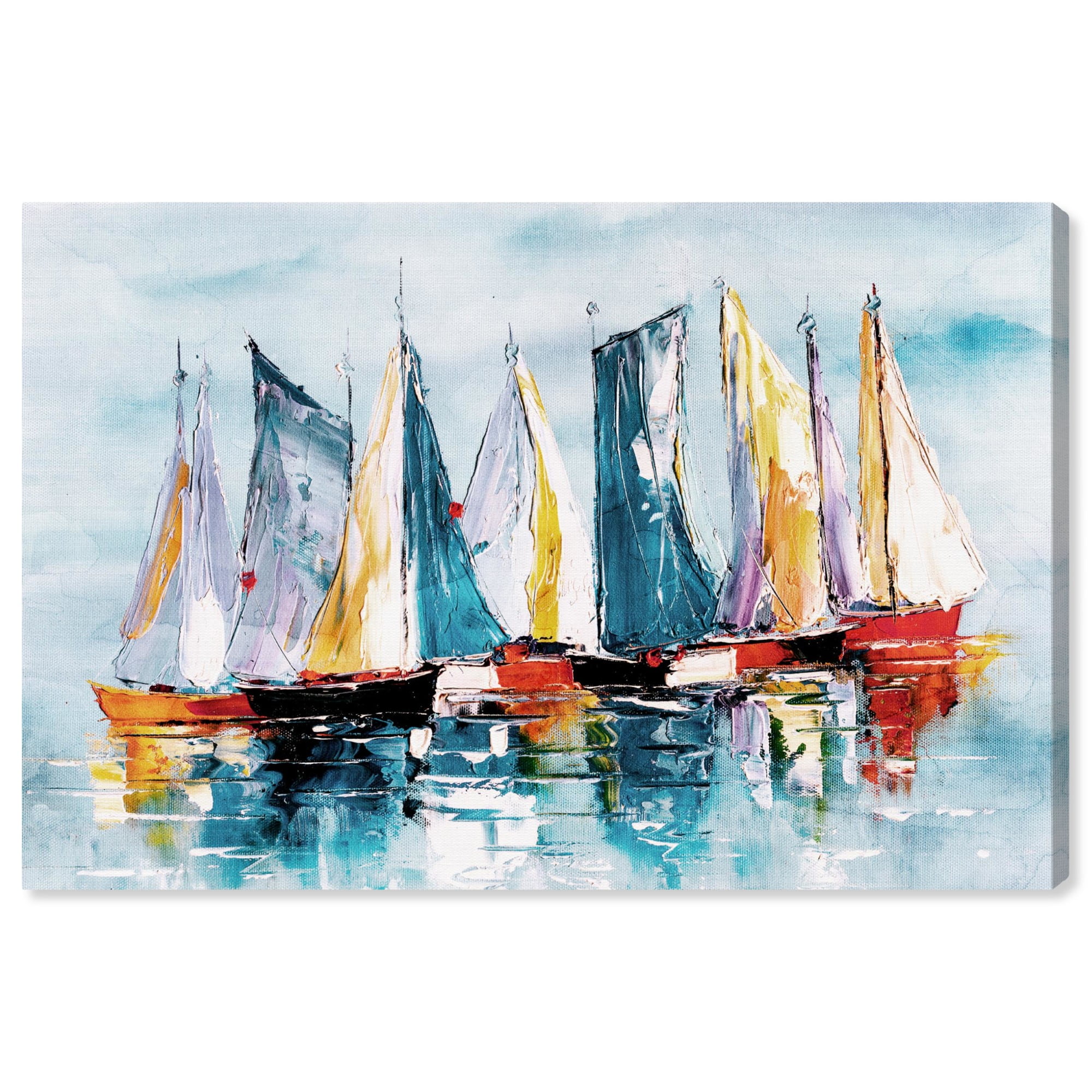 BOAT WATER PAINTING PATTERN PRINT CANVAS WALL ART PICTURE LARGE WS44 MATAGA .