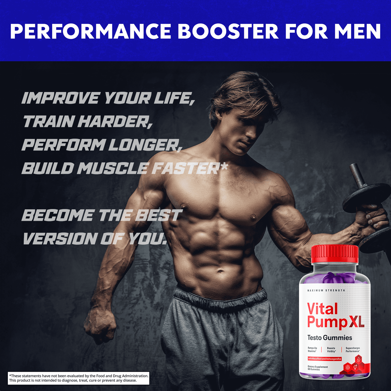 Vital Pump XL Gummies for Men Maximum Strength Vitamin Supplement 180 Gummies