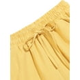 thumbnail image 3 of Grianlook Ladies Loungewear Elastic Waist Bottom Mid Waisted Trousers Women Casual Pants Soft Solid Color Goose Yellow XL, 3 of 3