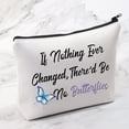thumbnail image 5 of Butterfly Makeup Bag Butterfly Inspirational Gifts If Nothing Ever Changed There' d be No Butterflies Cosmetic Bags Best Friend Encouragement Gifts, 5 of 7