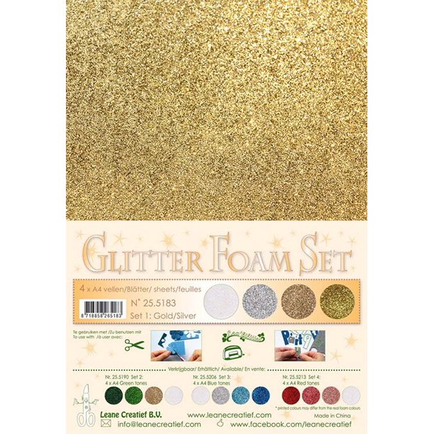Glitter Foam Set 1 4 Sheets Gold Silver Walmart Com