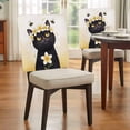 thumbnail image 3 of Cute Black Cat Dining Chair Back Cover Only, Yellow Flower Bee Country Style Fields Set of 4 Chair Back Covers, Removable Washable for Dining Room, Banquet & Holiday Decoration, 3 of 9