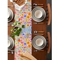 thumbnail image 5 of Spring Floral Table Runner Watercolor Colorful Botanical Summer Tablerunners 18 x 72 Inch, Table Decorations Tabletop Scarf for Summer Gathering Holiday Farmhouse Kitchen Dining Decor, 5 of 6
