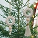 thumbnail image 4 of Ganfancp Pequeño Anillo Blanco Colgante Conjunto de Decoración Del Árbol de Navidad Material de Hilo de Algodón Pequeño Colgante de Decoración Del Árbol de Navidad Ofertas de La Semana 2*Dispositivos, 4 of 6