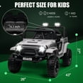 thumbnail image 6 of BLISSRIDE 24V Kids Ride on Truck Car with Remote Control, 2 Seater Ride on Toy w/4WD Motor, 5mph Speed, Bluetooth Music, Spring Suspension, LED Light, Battery Powered Car for Big Kid Boy Girl, D-Gray, 6 of 6