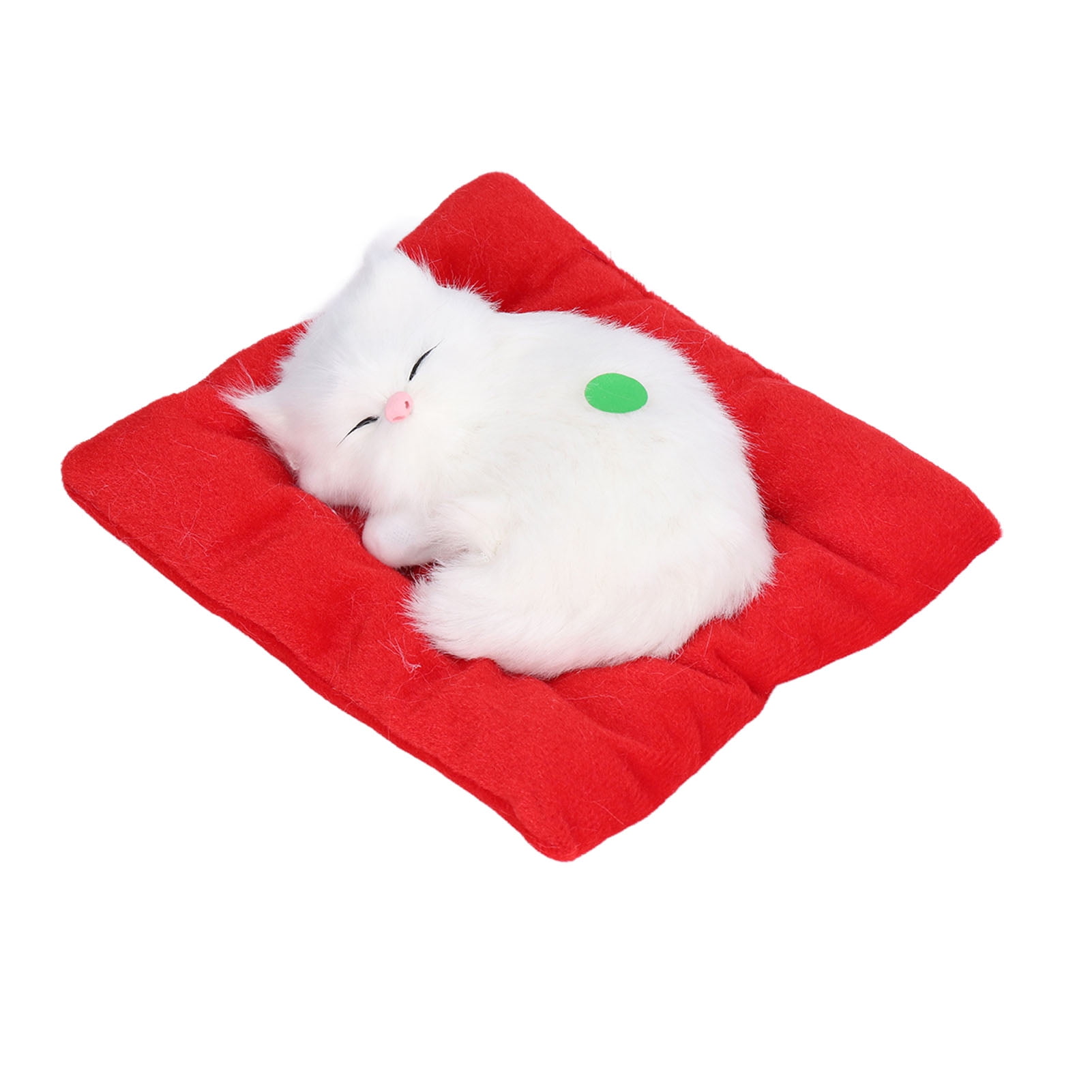 Fake Cats Sleeping Kitten Doll Toy Simulation Sleeping Cat On Pad  Interactive Pet Toy with Sound Active CarbonAll White Cat Shape