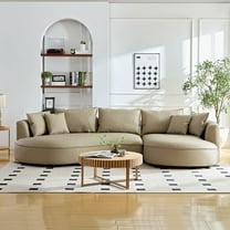 Kevinplus 5-Seat Modern Sectional curved Sofa Couch for Living Room,Apartment Office,Light Grey