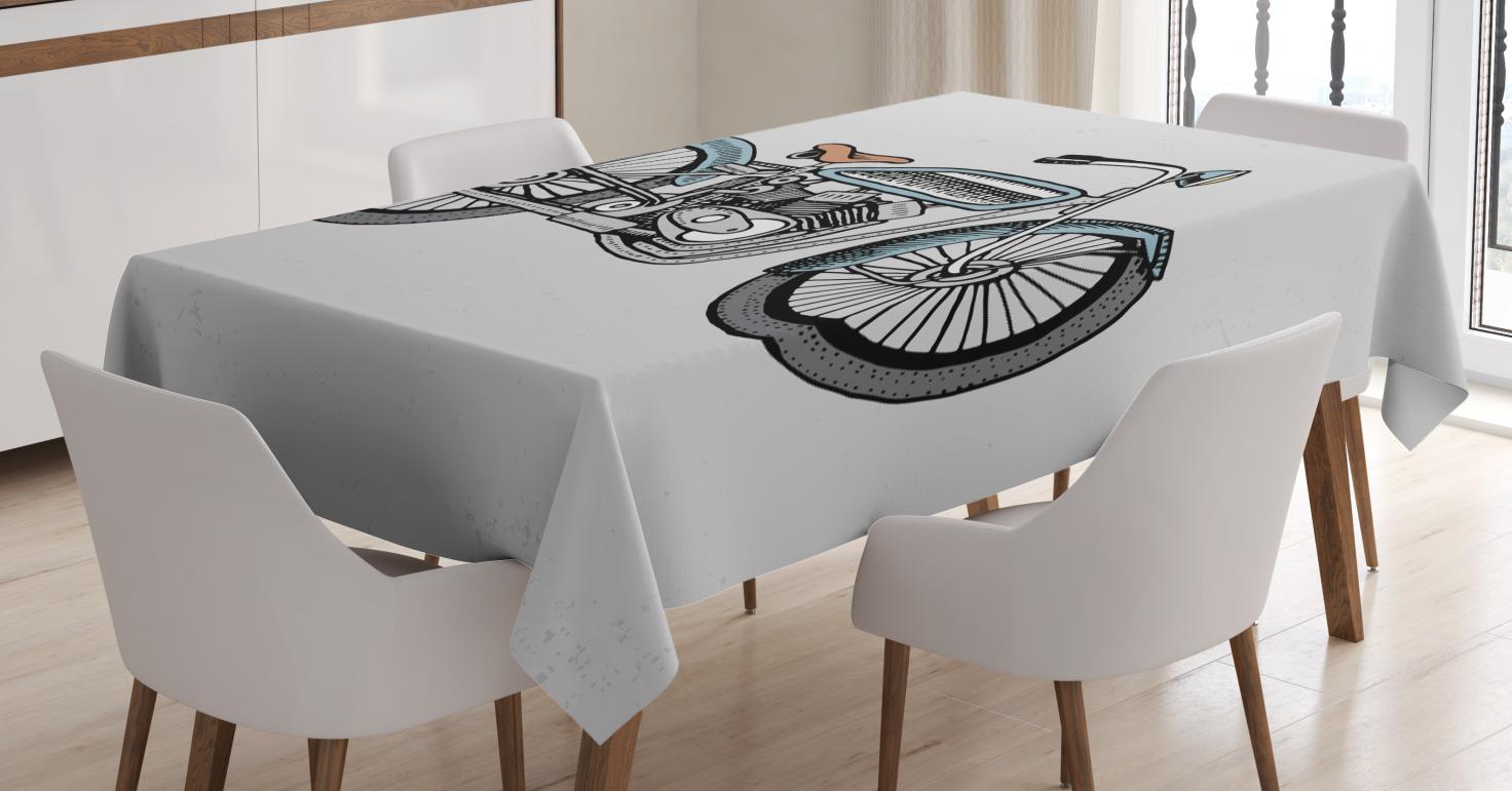 Motorcycle Tablecloth, Off Road Bike Motocross Racer Theme