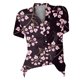thumbnail image 2 of Gibobby Camiseta de Manga Corta con Cuello en V Camiseta manga corta con estampado flores y cuello en V encaje informal a la moda verano para mujer(Rosa,M), 2 of 3