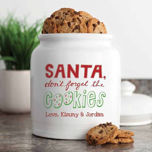 Santa Don T Forget The Cookies Personalized Christmas Cookie Jar Walmart Com Walmart Com