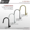 thumbnail image 2 of Stylish Siena 17 ¾" Ht Single Handle Brushed Stainless Steel Pull Down Kitchen Faucet K-135S, 2 of 11