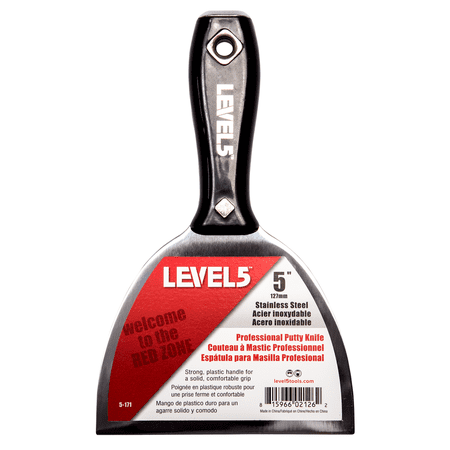 Level5 5 in. Stainless Steel Putty Knife with Plastic Handle