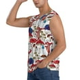 thumbnail image 3 of Goofa Colorful Mushrooms (2) Printed Men's Sleeveless T-Shirt - Athletic Gym Workout Tank Top for Men - Moisture-Wicking, UPF 30+ Quick-Dry Muscle Tee-X-Large, 3 of 8