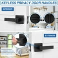 thumbnail image 6 of 4 Pack Matte Black Door Handles, Keyrank Keyless Interior Door Knobs, Privacy Door Lever Locksets for Bedroom Bathroom, Heavy Duty Square Door Lock, Reversible for Left & Right Handled Doors, 6 of 6