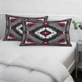 thumbnail image 4 of Boho Red Grey Queen Pillow Covers, Geometric Southwestern Retro Ethnic Soft Breathable Throw Pillow Cases with Invisible Zipper, Decorative Pillowcase Pillows Protectors for Sofa Bed Chair 20"x30", 4 of 9