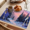 thumbnail image 3 of Snowy Forests Placemats Set of 1, Dreamy Winter Snowfields Snowflakes Non-Slip Place Mats Washable Table Mats for Kitchen Dining Table Decorations Indoor/Outdoor, 3 of 9