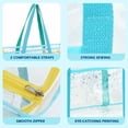 thumbnail image 6 of Large Clear Beach Bag , Plastic Beach Tote for Women & Girls,Pool Tote Bag With Zipper Closure, Waterproof, Sandproof,Cruise Vacation Essentials,Blue, 6 of 8