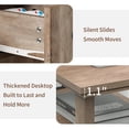 thumbnail image 5 of Hommpa 2 Drawers End Tables With Charging Station For Living Room, Farmhouse Narrow Sofa Side Table For Small Spaces, Nightstand Bedside Table with Storage For Bedroom, Light Ivory, 5 of 10