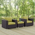 thumbnail image 1 of Modway Convene Wicker Rattan 3-Piece Outdoor Patio Furniture Set in Espresso Peridot, 1 of 6