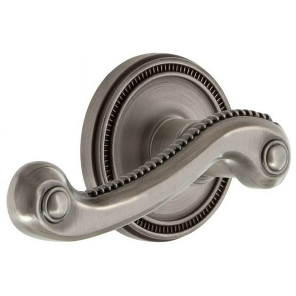 Grandeur Solnew_Sd_Na_Lh Soleil Solid Brass Left Handed Single Dummy Door Lever Set - Grey