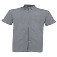 thumbnail image 3 of Mens Lin Manches Courtes Été Solide Chemises Décontracté en Vrac Bouton vers le Bas Robe Soft Tee Tops, 3 of 6