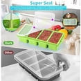 thumbnail image 5 of Silicone Freezer Tray With Lid - Silicone Freezer Food Molds- Large Ice Cube Tray,Silicone Freezer Container,Freeze & Store Soup, Sauce, Broth,Leftovers - Makes 4 Perfect 1 Cup 2Pack-Fruit Green, 5 of 7