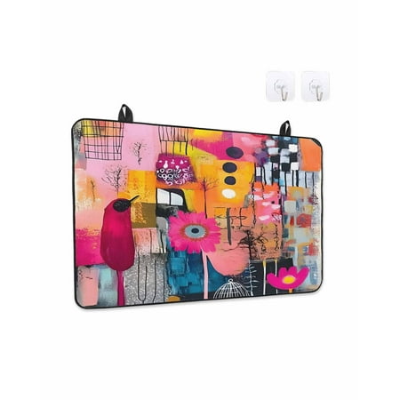 Stove Top Covers for Electric Stove 28.5x20.5 Inches Colorful Oil Painted Heat Insulation Fireproof Glass Cooktop Protector Modern Abstract Contemporary Countertop Stovetop Cover for Kitchen